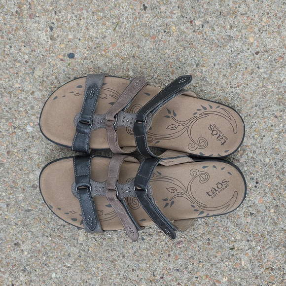 Taos Tribute 2 Leather Strappy Slip On Sandals Size 8 - Picture 3 of 8